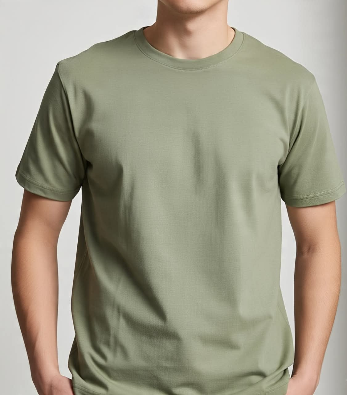 Al Jalil men's regular fit cotton t-shirt - olive green summer essential